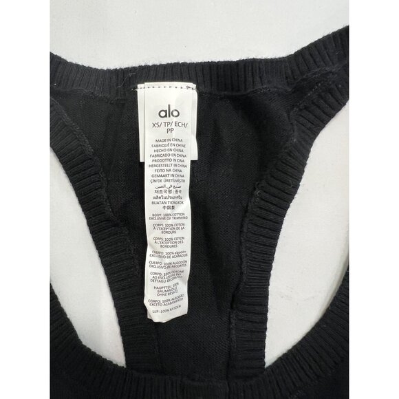 ALO Yoga Supernatural Sweater Henley Tank in Black - Picture 6 of 6